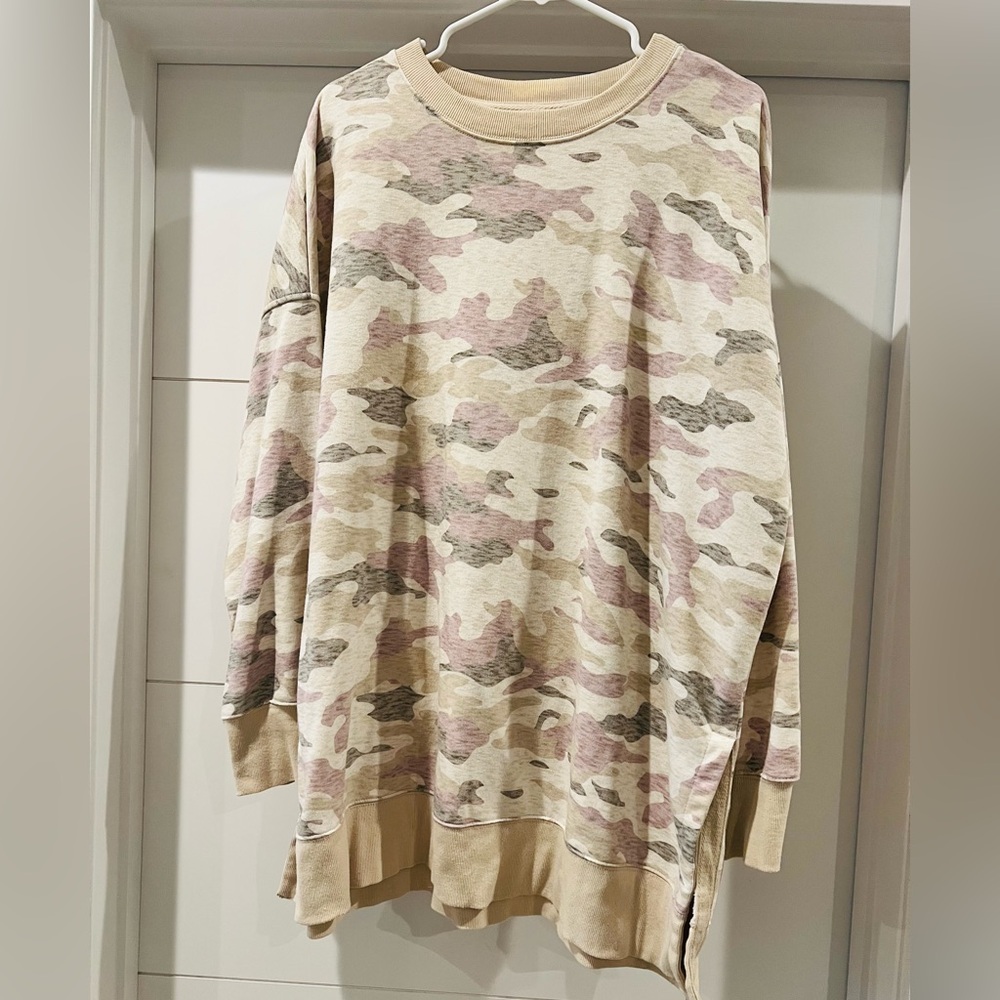 Camo sweatshirt tunic